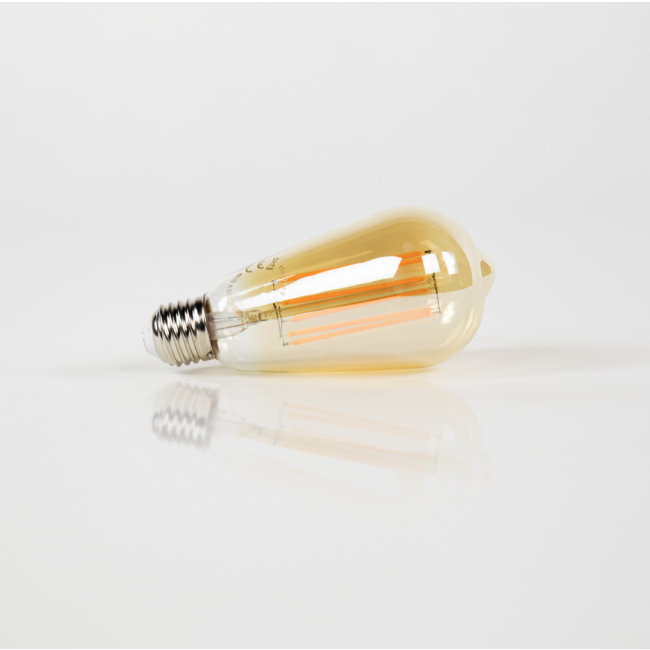 PS-Collection Lichtbron LED ST64 Filament Druppel - Amber Glas