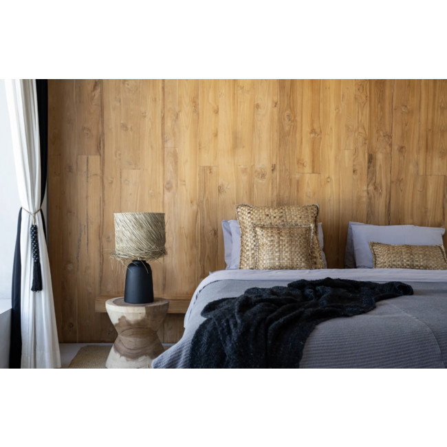 De Pandan Tafellamp - 41x41x56cm - Zwart/Naturel - Terracotta