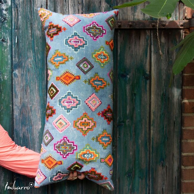 Sierkussen Clarie - 40x80 cm - Blauw - Katoen