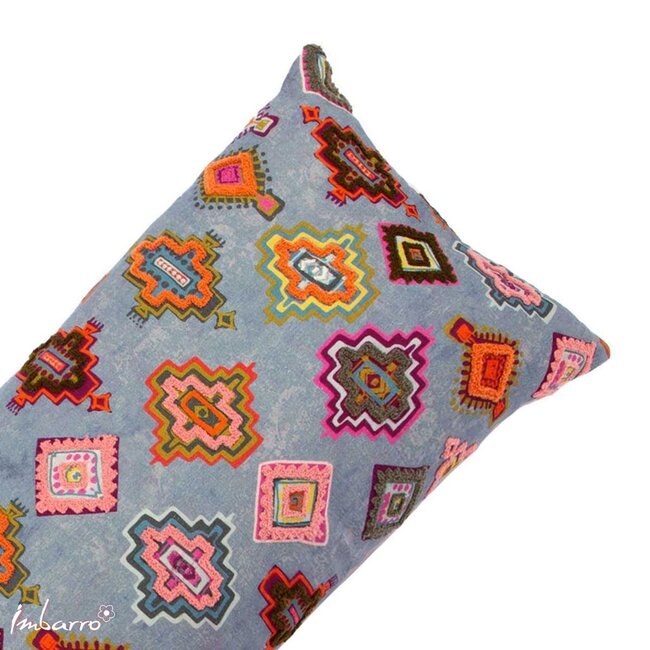 Sierkussen Clarie - 40x80 cm - Blauw - Katoen