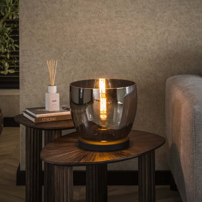 PS-Collection UP L Vloerlamp - 29x29x27cm - Smoke Grey Glas - Metaal