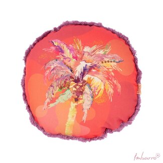 Imbarro Sierkussen Palmtree - ø40cm - Roze - Gerecycled Plastic