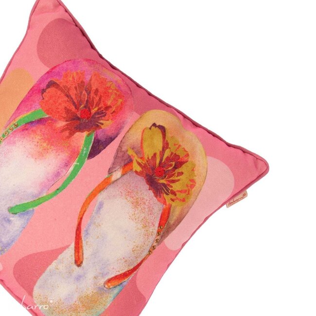 Imbarro Sierkussen Flipflops - 45x45cm - Roze - P.E.T. Gerecycled Plastic