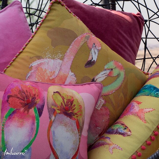 Sierkussen Flipflops - 45x45cm - Roze - P.E.T. Gerecycled Plastic