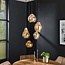 PS-Collection Hanglamp Getrapte Mix 5L - Amber Glas - Tweede Kans