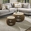 PS-Collection Salontafelset Mangohout Travertin Nuovo Curve Set 2