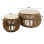 Salontafelset Mangohout Travertin Nuovo Curve Set 2