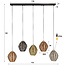 Hanglamp Zwart Nikkel Chroom Koper 5 Lichtpunten - Web