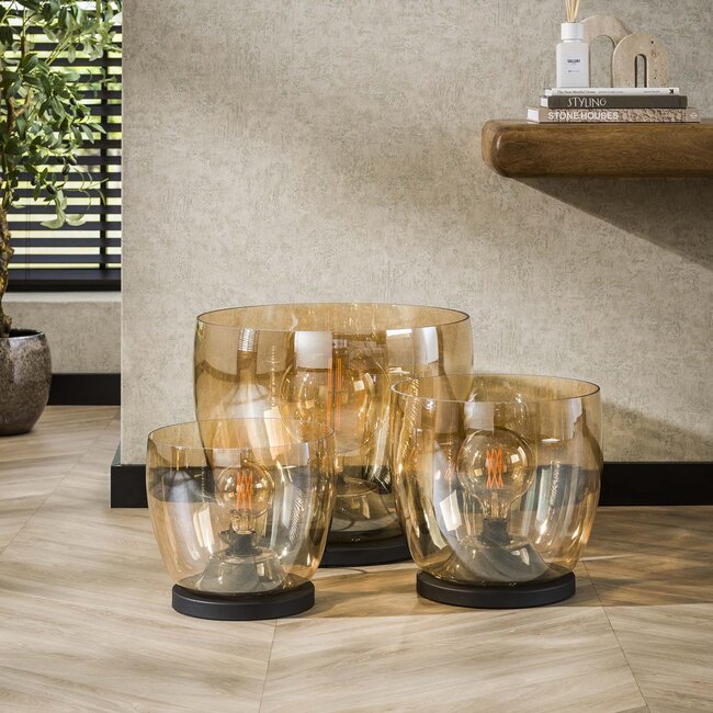 Vloerlamp Amber Glas XL 1 Lichtpunt - UP