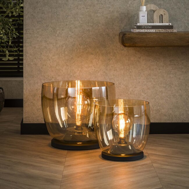 Vloerlamp Amber Glas Metaal - UP XL 1 Lichtpunt