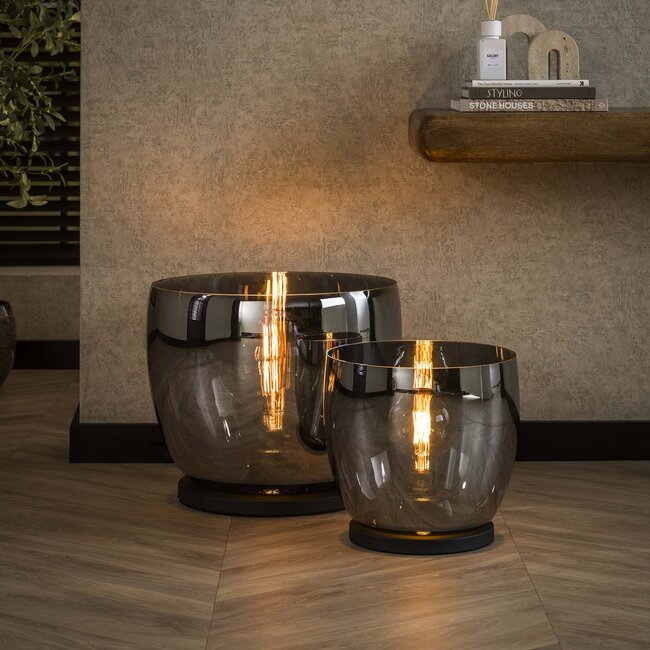Vloerlamp Smoke Grey Glas Metaal - UP XL 1 Lichtpunt