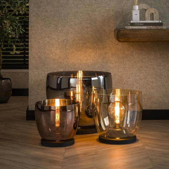 Vloerlamp Smoke Grey Glas Metaal - UP XL 1 Lichtpunt
