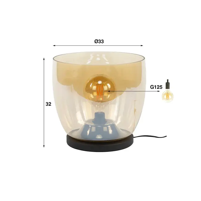 Vloerlamp Smoke Grey Glas Metaal - UP XL 1 Lichtpunt