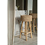 Barkruk Rond Teakhout Raffia Naturel - The Raffia