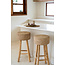 Barkruk Rond Teakhout Raffia Naturel - The Raffia