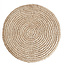 Barkruk Rond Teakhout Raffia Naturel - The Raffia