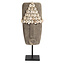 Sumba Stone Beeld op Standaard - 10x5x32cm - Grijs - Zandsteen/Schelpen