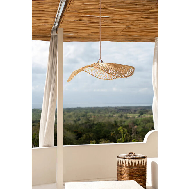 Chapeau Hanglamp L - 75x75x20 cm - Naturel - Rotan