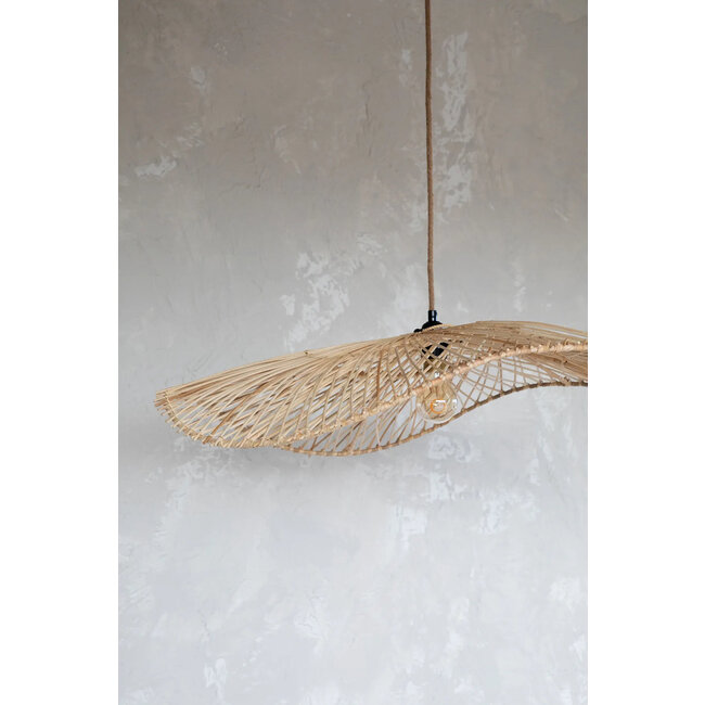 Chapeau Hanglamp L - 75x75x20 cm - Naturel - Rotan