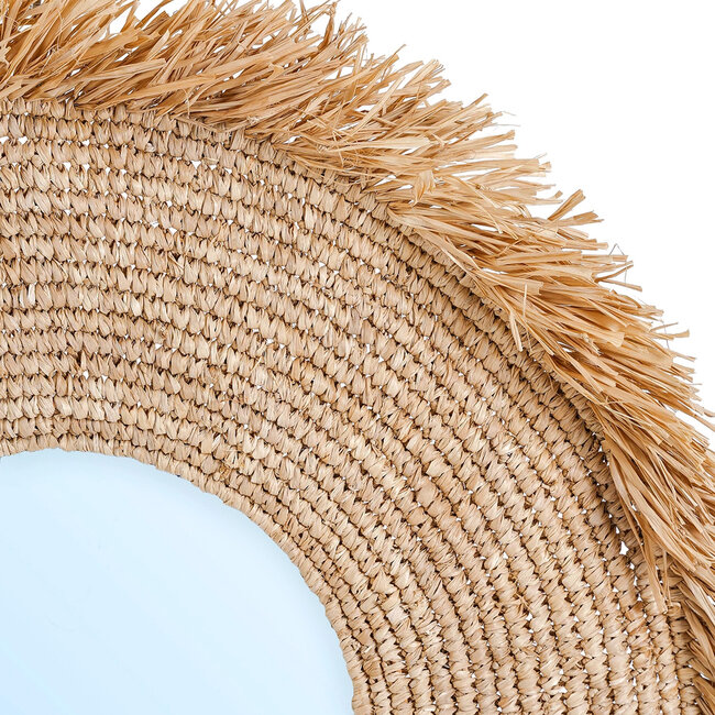 Yema Ronde Wandspiegel - ø60cm - Naturel - Raffia