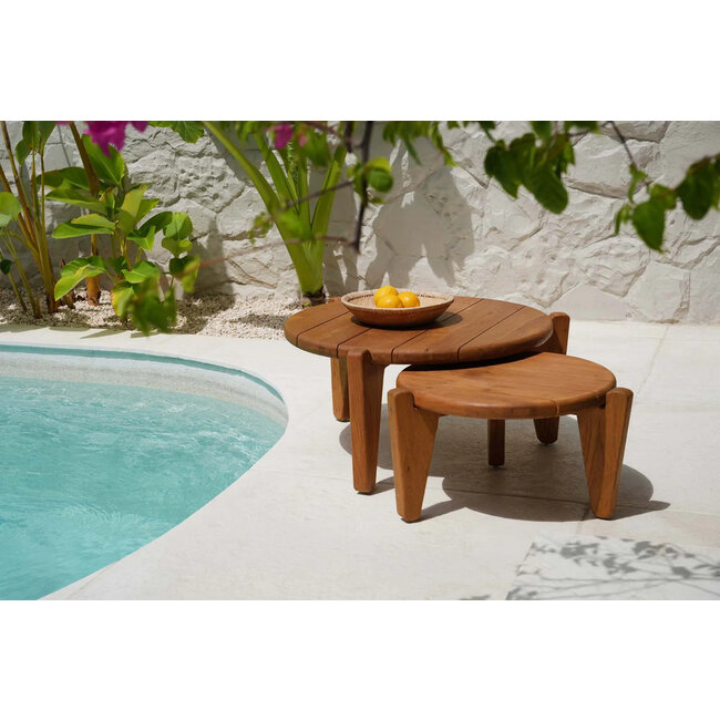 Salontafel Rond Teakhout Naturel Outdoor - Seseh