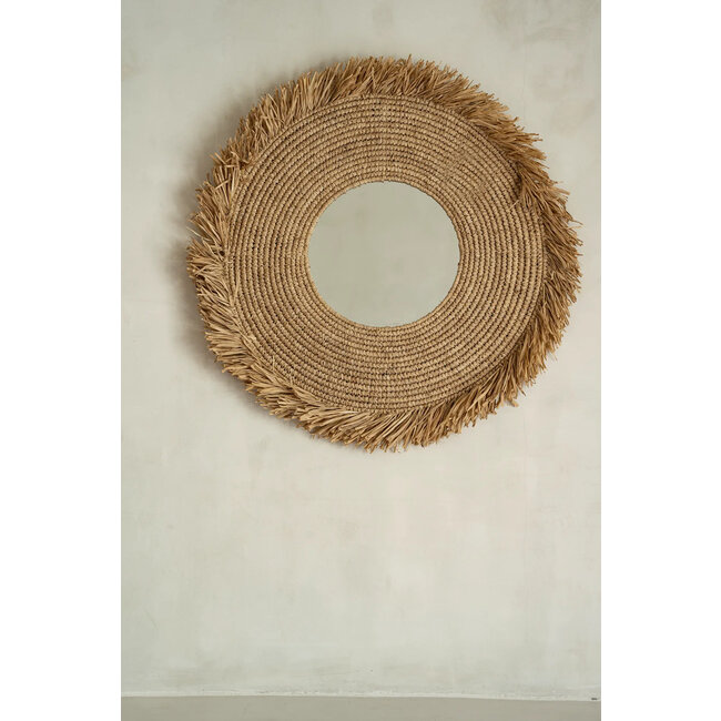 Yema Ronde Wandspiegel - ø60cm - Naturel - Raffia