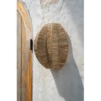 Boho Wandlamp - Raffia - Naturel - 15x30x40 cm