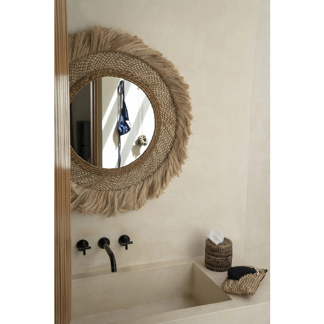 De Capri Spiegel - ø85 cm - Naturel - Gras