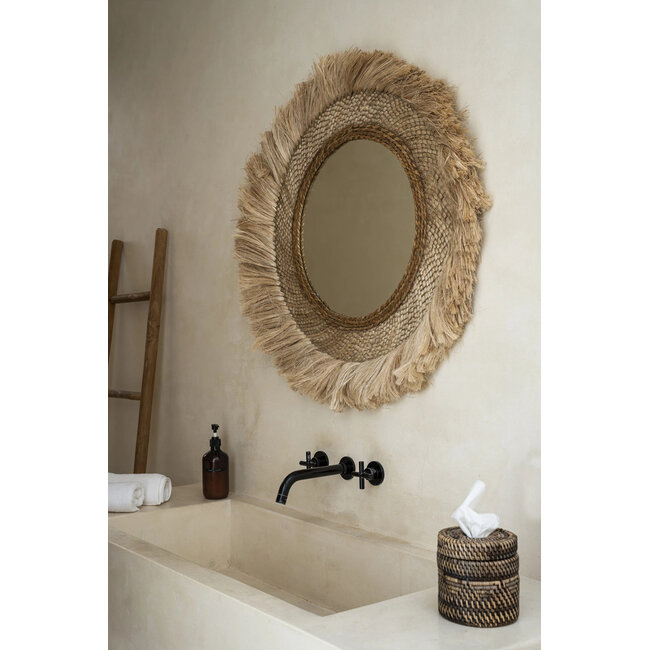 De Capri Spiegel - ø85 cm - Naturel - Gras