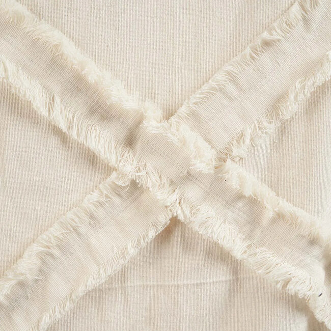 Berber Bedsprei - 300x240 cm - Naturel - Katoen - Met Franjes