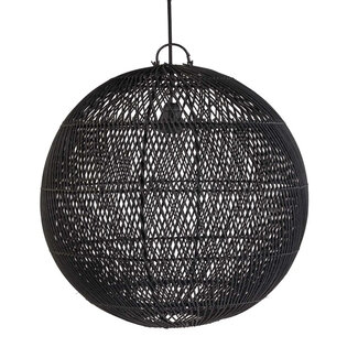 Hanglamp Rotan Zwart Rond Bubble Ø50 cm