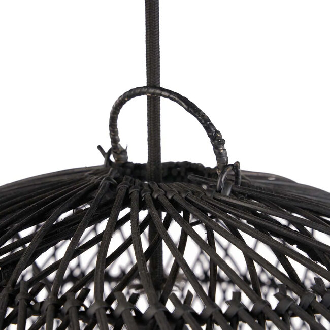 Hanglamp Rotan Zwart Rond M - Bubble