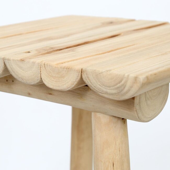 Teakhouten Barkruk - 35x35x75cm - Naturel - Handgemaakt