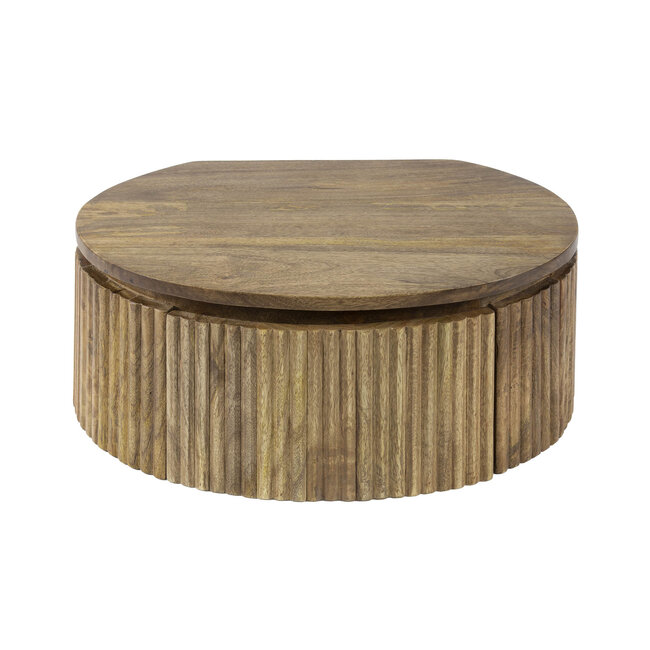 PS-Collection Wave Nachtkastje - 50x35x20 cm - Zandkleur - Mangohout