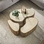 Salontafel Set van 3 Mangohout Zand Travertin Nuovo