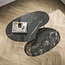 Fossil Salontafel Set van 2 - Niervormig - 91x55x40cm - Zwart - Keramiek/Metaal