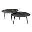 Fossil Salontafel Set van 2 - Organisch - 70x58x40cm - Zwart - Keramiek/Metaal