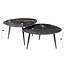 Fossil Salontafel Set van 2 - Organisch - 70x58x40cm - Zwart - Keramiek/Metaal