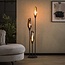 Vloerlamp Amber Koper Chroom Glas 3-Lichts  - Cocoon
