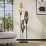 Vloerlamp Amber Koper Chroom Glas 3-Lichts XL - Cocoon