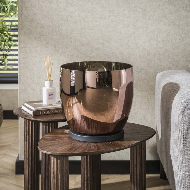 PS-Collection UP XL Vloerlamp - 33x33x32cm - Koperkleur - Glas/Metaal