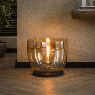 PS-Collection Vloerlamp Amber Glas XXL 1 Lichtpunt - UP