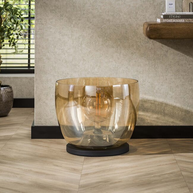 Vloerlamp Amber Glas XXL 1 Lichtpunt - UP