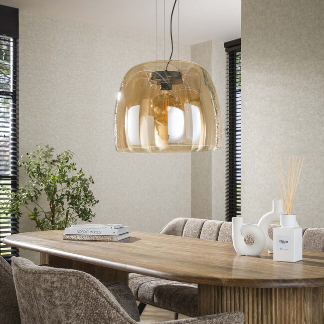 Hanglamp Amber Glas 1 Lichtpunt - Drift Glass XL