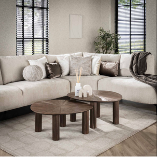 PS-Collection Maya Salontafel Set van 2 - Driehoekig - 75x61x38 cm - Bruin - Teak