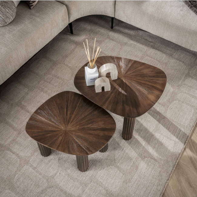 Salontafel Set van 2 Teakhout Espresso - Maya