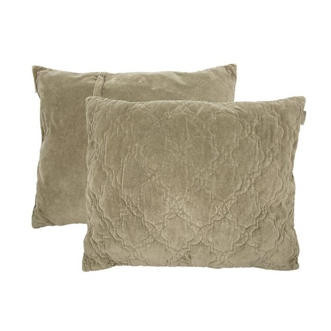 Sierkussen - 60x50 cm - Jade Olijfgrijs - Fluweel