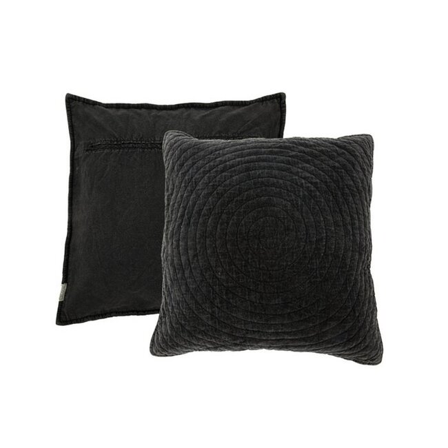 Sierkussen 50x50 cm - Gebroken Zwart - Fluweel