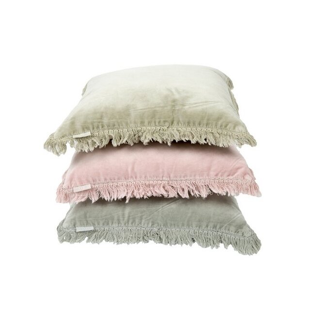 Sierkussen 45x45 cm - Oudblauw - Fluweel/Linnen