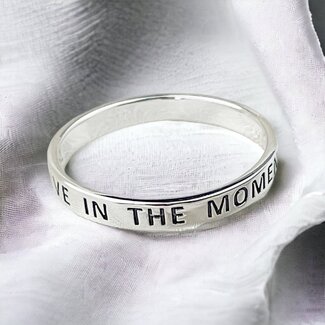 Live in the Moment Ring - 925 Sterling Zilver met Gravure